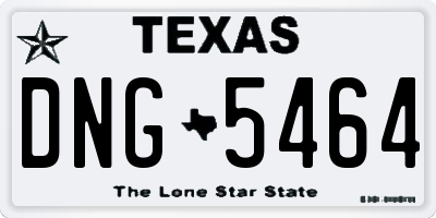 TX license plate DNG5464