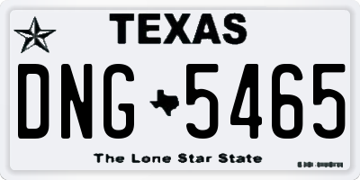 TX license plate DNG5465