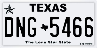 TX license plate DNG5466