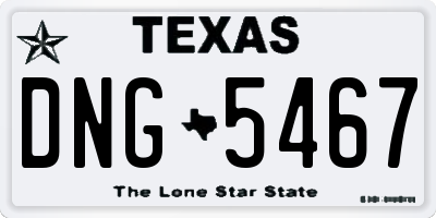 TX license plate DNG5467