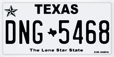 TX license plate DNG5468