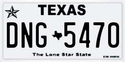 TX license plate DNG5470