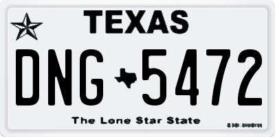 TX license plate DNG5472