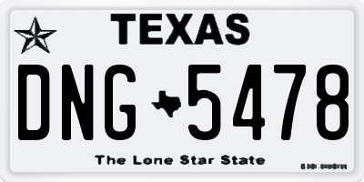 TX license plate DNG5478