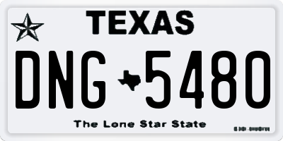 TX license plate DNG5480