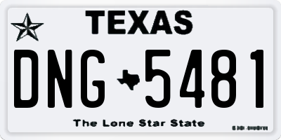 TX license plate DNG5481