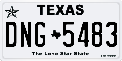 TX license plate DNG5483