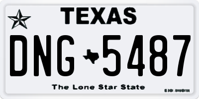 TX license plate DNG5487