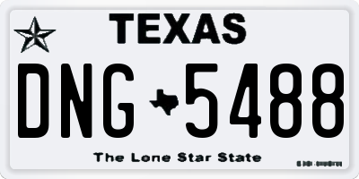 TX license plate DNG5488