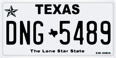 TX license plate DNG5489