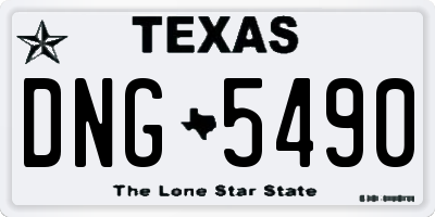 TX license plate DNG5490