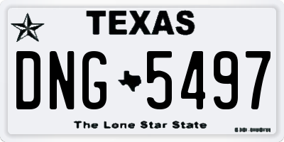 TX license plate DNG5497