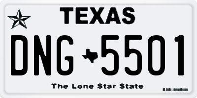 TX license plate DNG5501