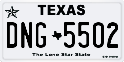 TX license plate DNG5502