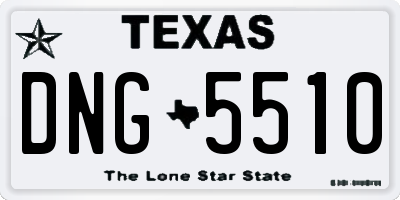 TX license plate DNG5510