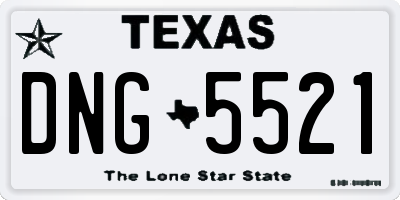 TX license plate DNG5521