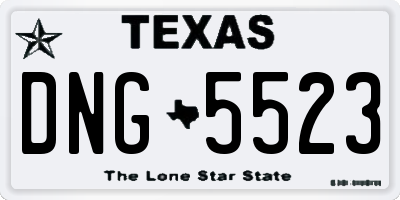 TX license plate DNG5523