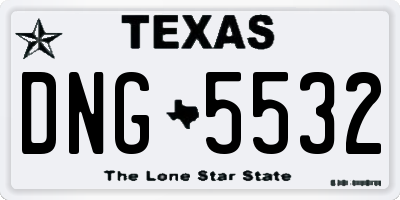 TX license plate DNG5532