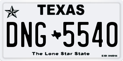 TX license plate DNG5540
