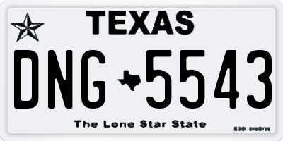 TX license plate DNG5543