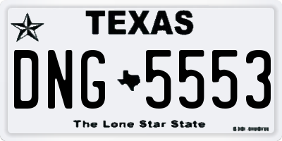 TX license plate DNG5553