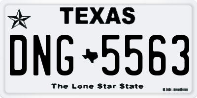 TX license plate DNG5563