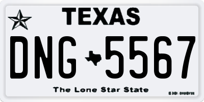 TX license plate DNG5567