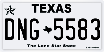 TX license plate DNG5583