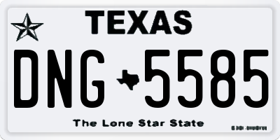 TX license plate DNG5585