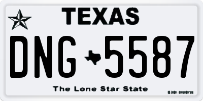 TX license plate DNG5587