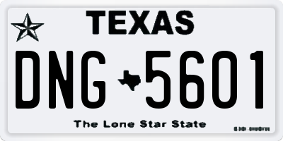 TX license plate DNG5601