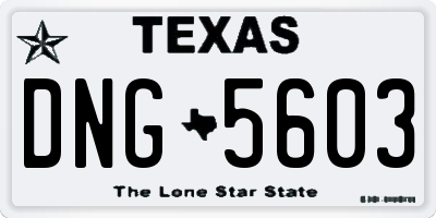TX license plate DNG5603