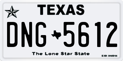 TX license plate DNG5612