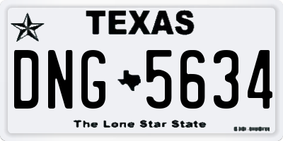 TX license plate DNG5634