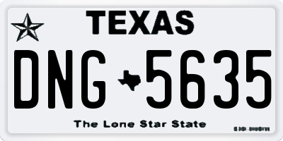 TX license plate DNG5635