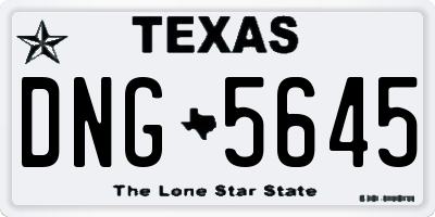 TX license plate DNG5645