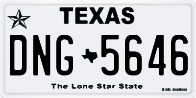 TX license plate DNG5646