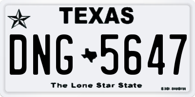 TX license plate DNG5647