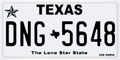 TX license plate DNG5648