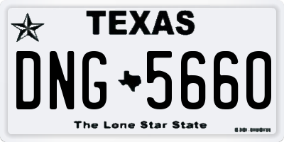 TX license plate DNG5660