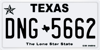 TX license plate DNG5662