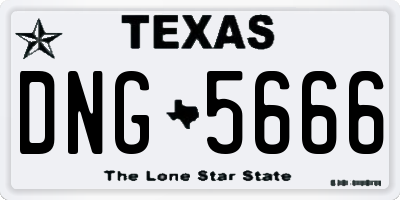 TX license plate DNG5666