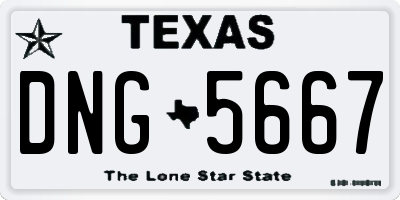 TX license plate DNG5667