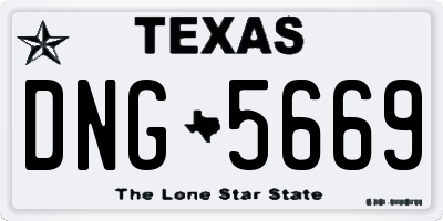 TX license plate DNG5669