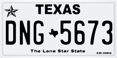TX license plate DNG5673
