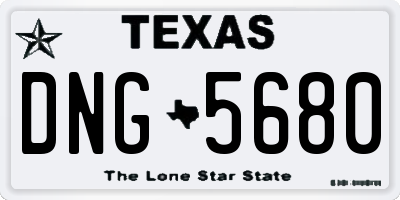 TX license plate DNG5680