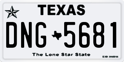 TX license plate DNG5681