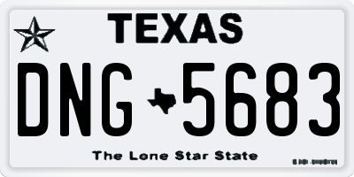TX license plate DNG5683