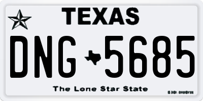 TX license plate DNG5685