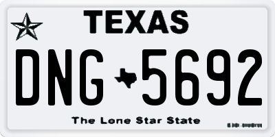 TX license plate DNG5692